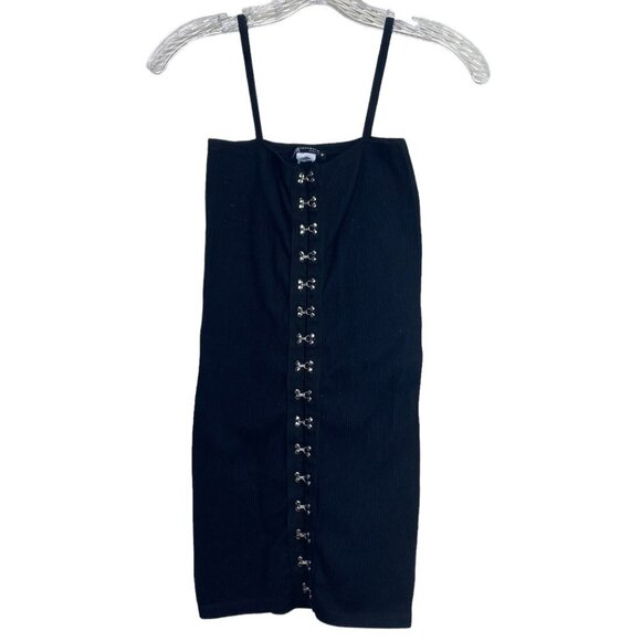 2/$30‎ Zara Black Hook and Eye Seamless Mini Ribbed Bodycon Dress Size XS - Picture 2 of 10